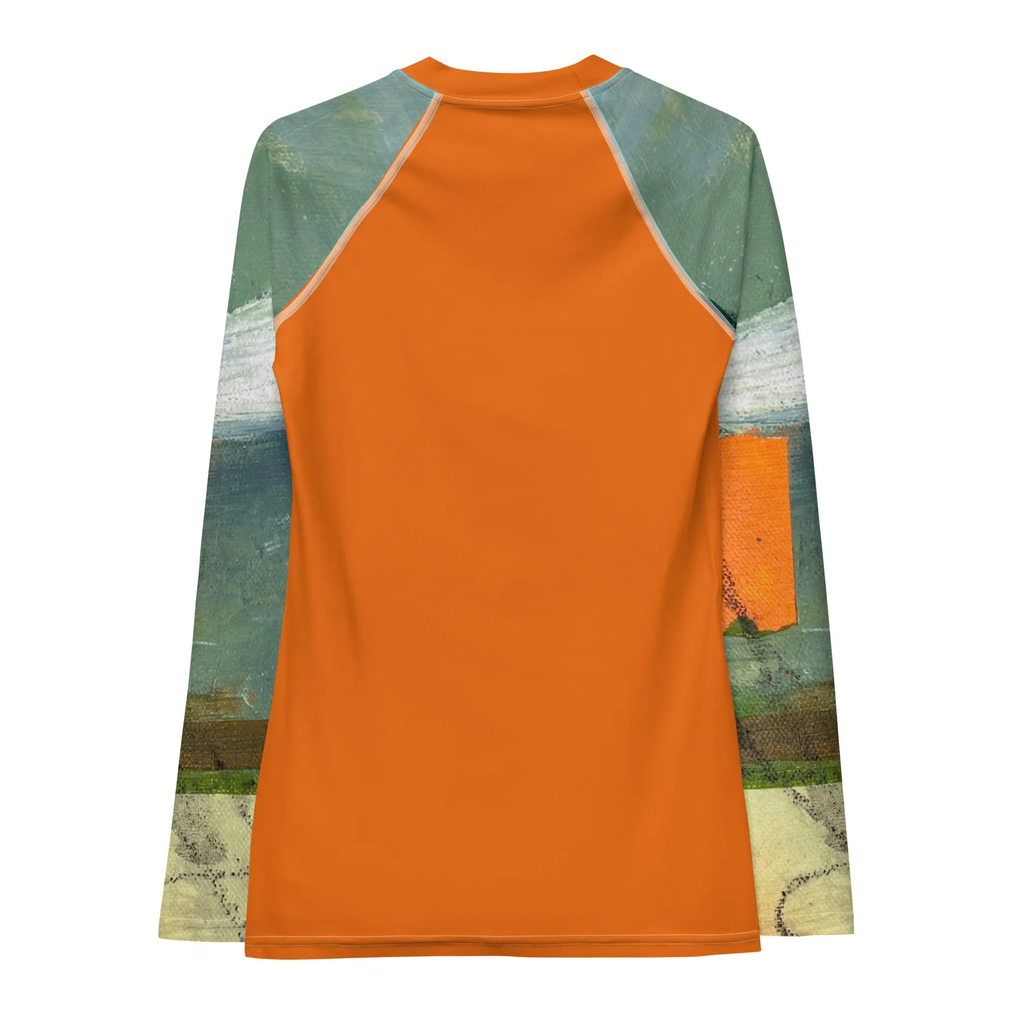 Orange Rash Guard with "Sink or Swim" Sleeves