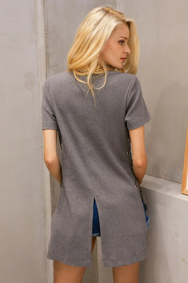 Paisley Side Tie Sweater Tee