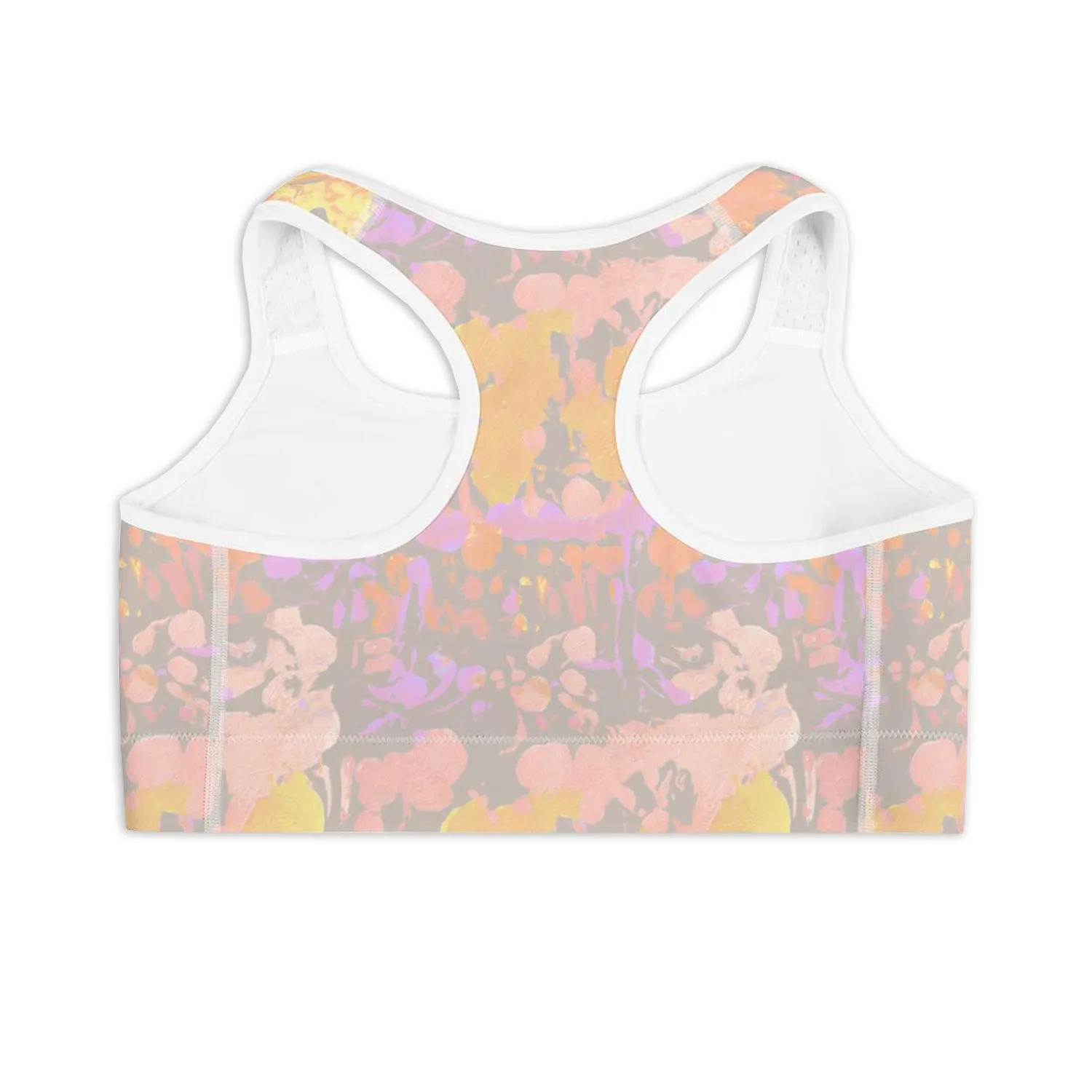 Pastel Painted Abstract Print Sports Bra