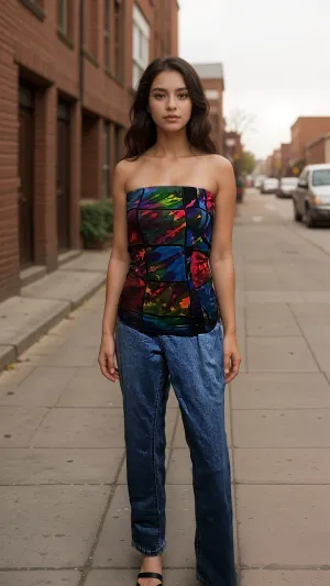 Patch Long Tube Top
