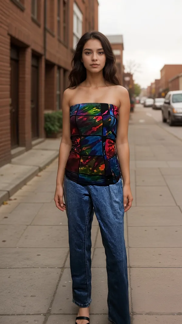 Patch Long Tube Top