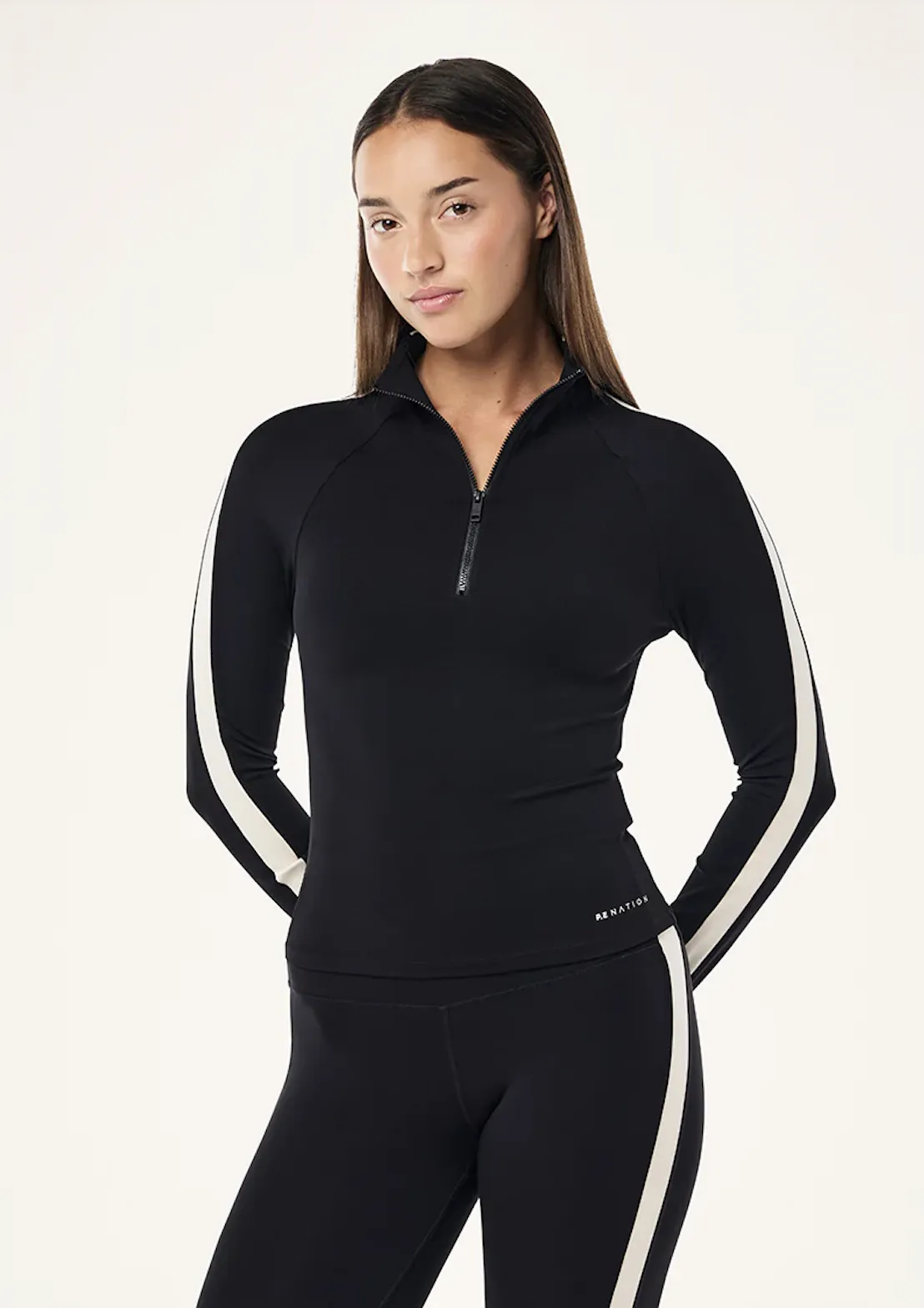 P.E NATION Nightfall Long Sleeve Quarter Zip - Black/Cloud