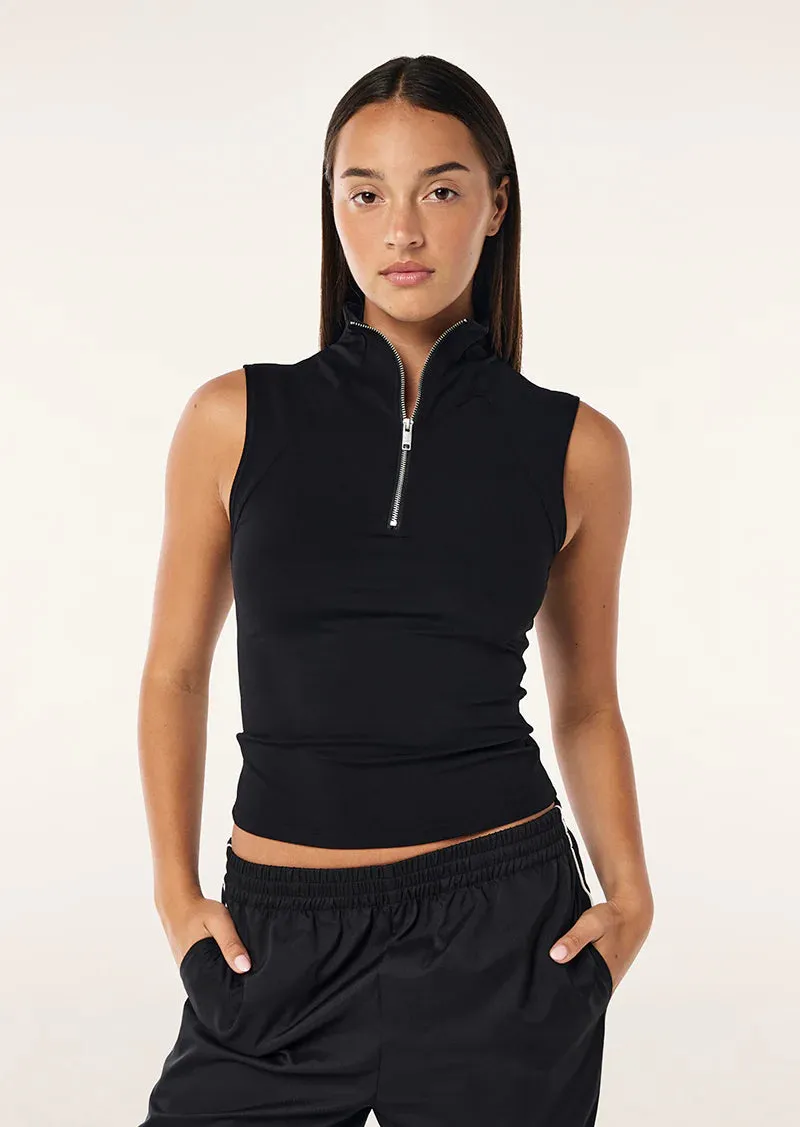 P.E NATION - Routine Quarter Zip Tank - Black