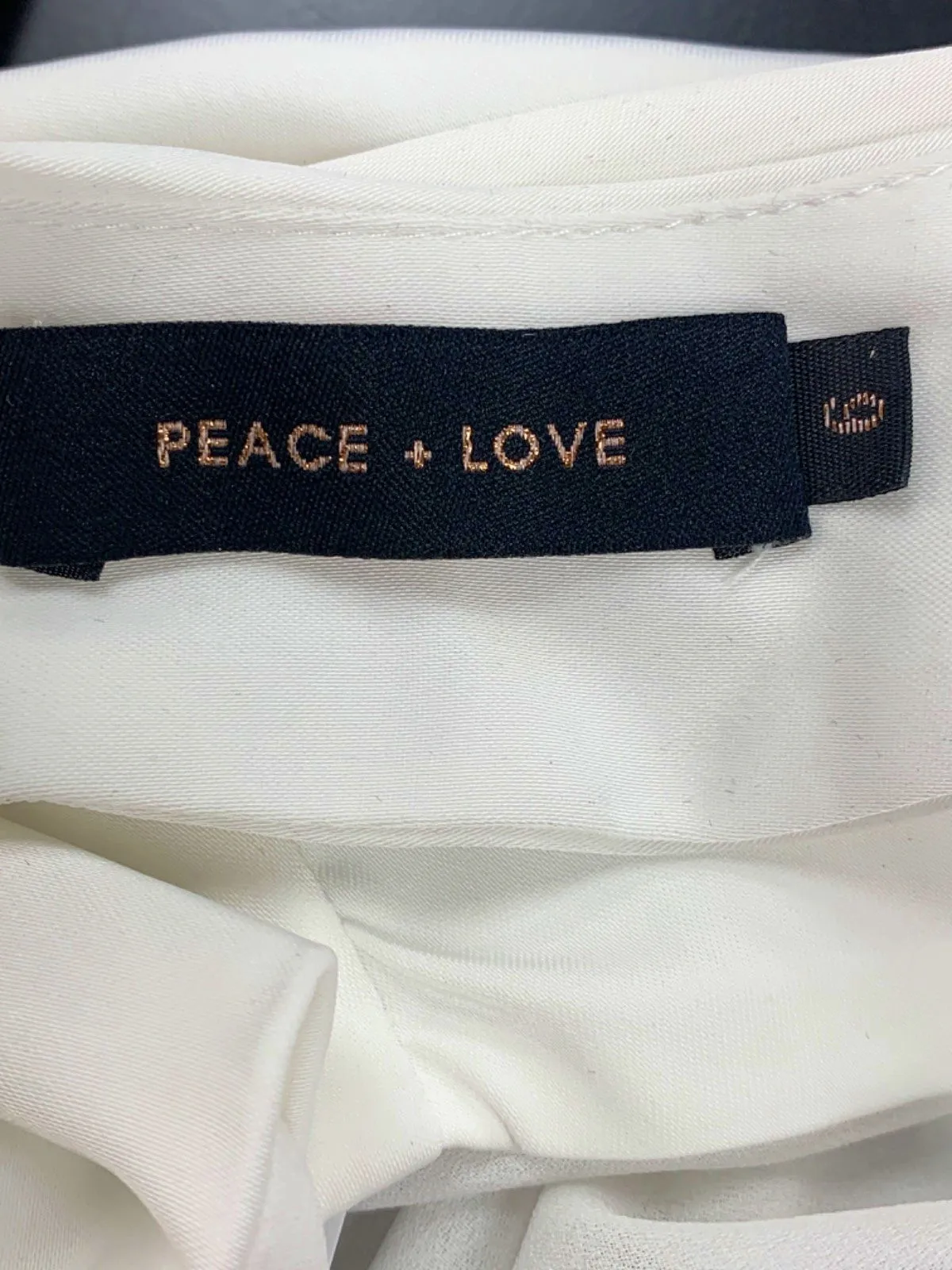 Peace   Love White Cross Strap Halter Bodysuit Size 6