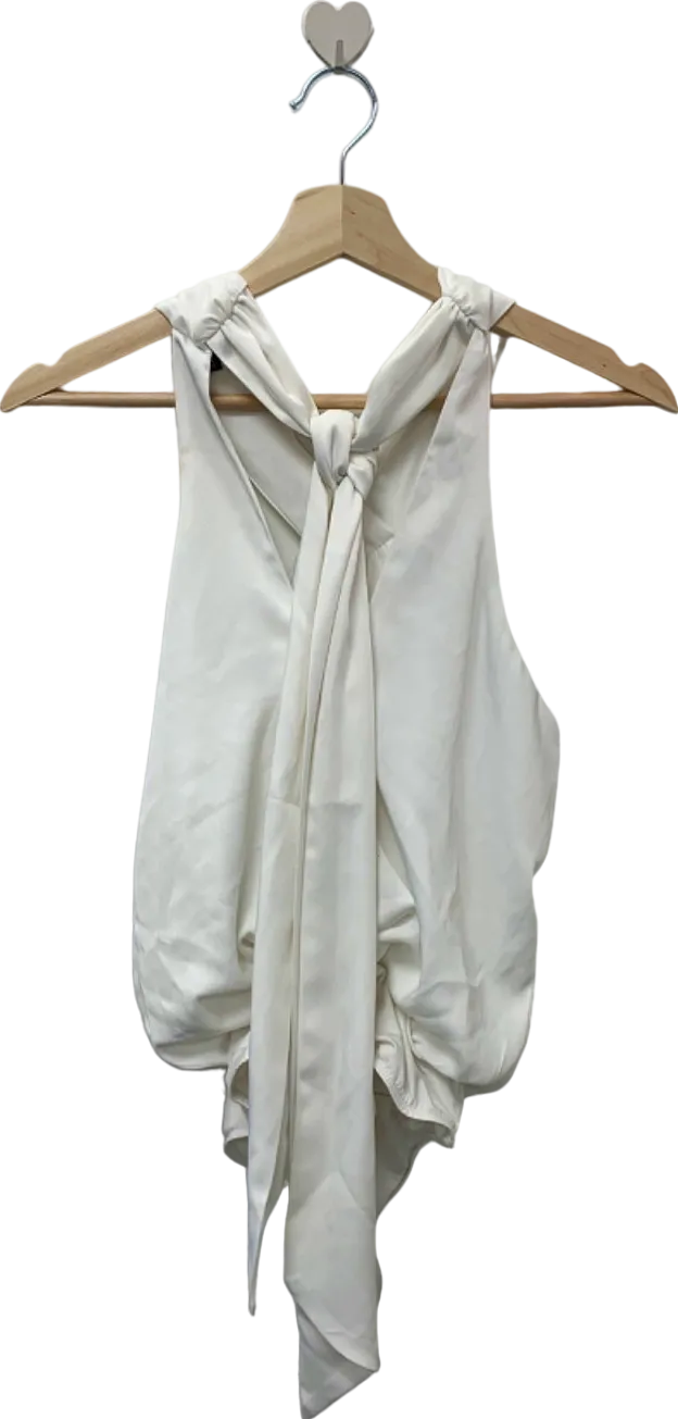 Peace   Love White Cross Strap Halter Bodysuit Size 6