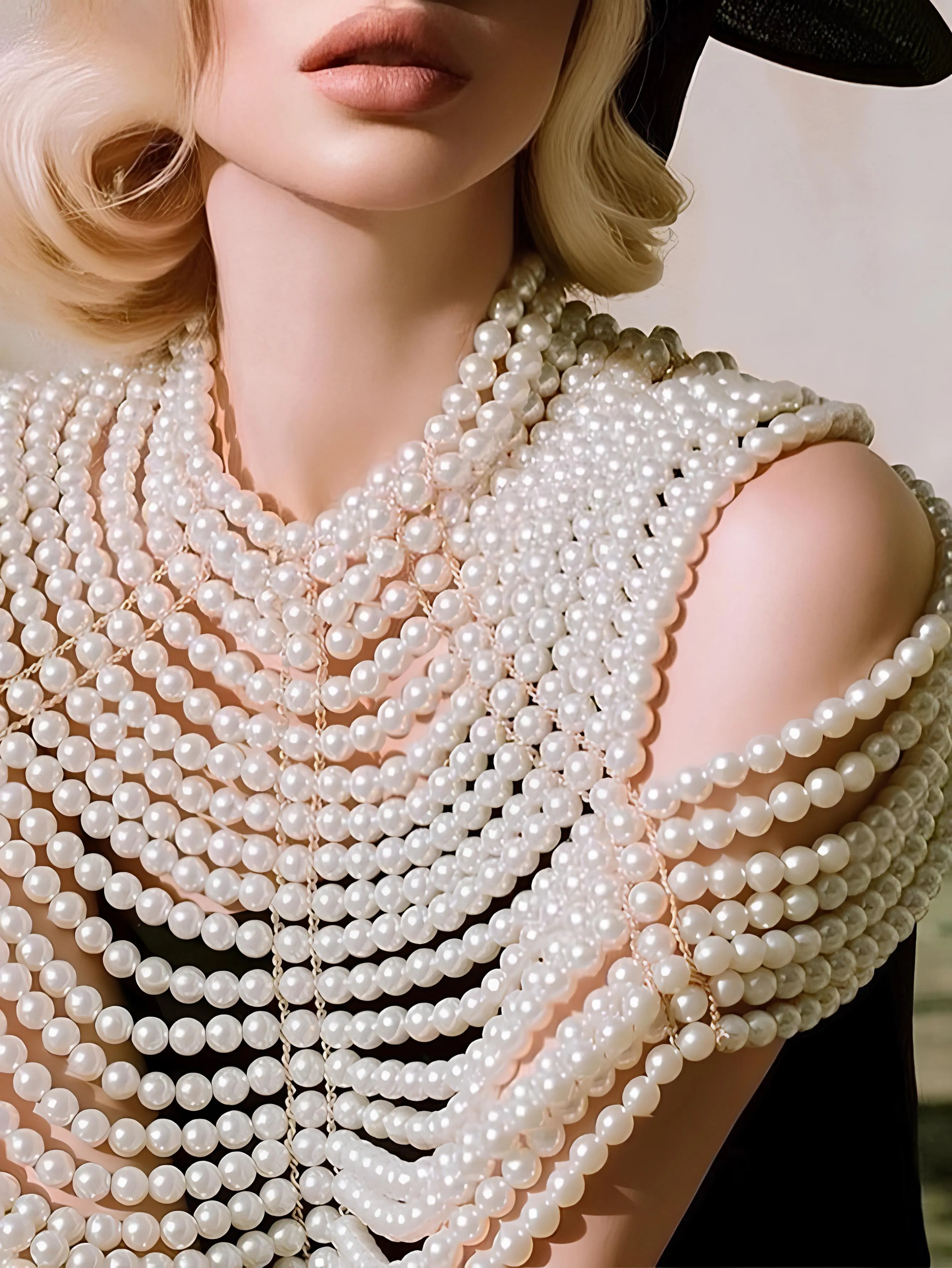 Pearl Beaded Halter Crop Top – Elegant & Chic Partywear