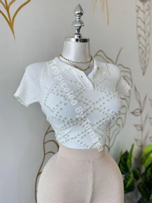 Pearl Polo Top