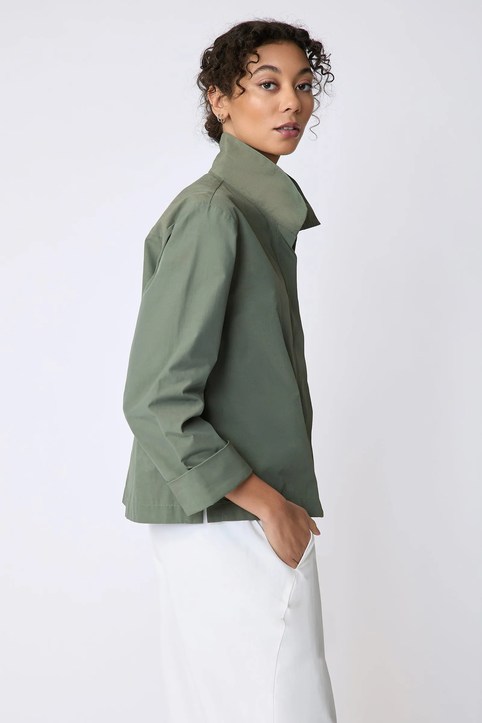 Peggy Shirt Jacket - Cactus Broadcloth