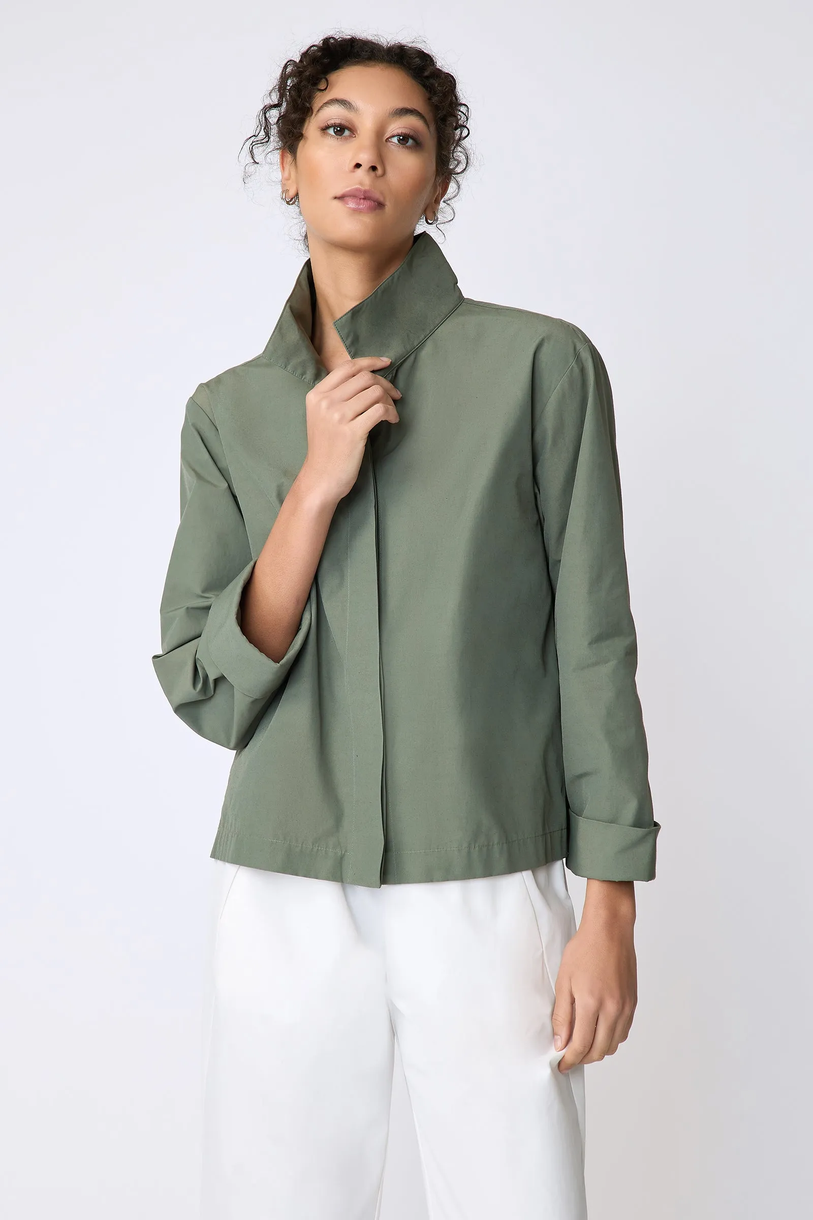 Peggy Shirt Jacket - Cactus Broadcloth