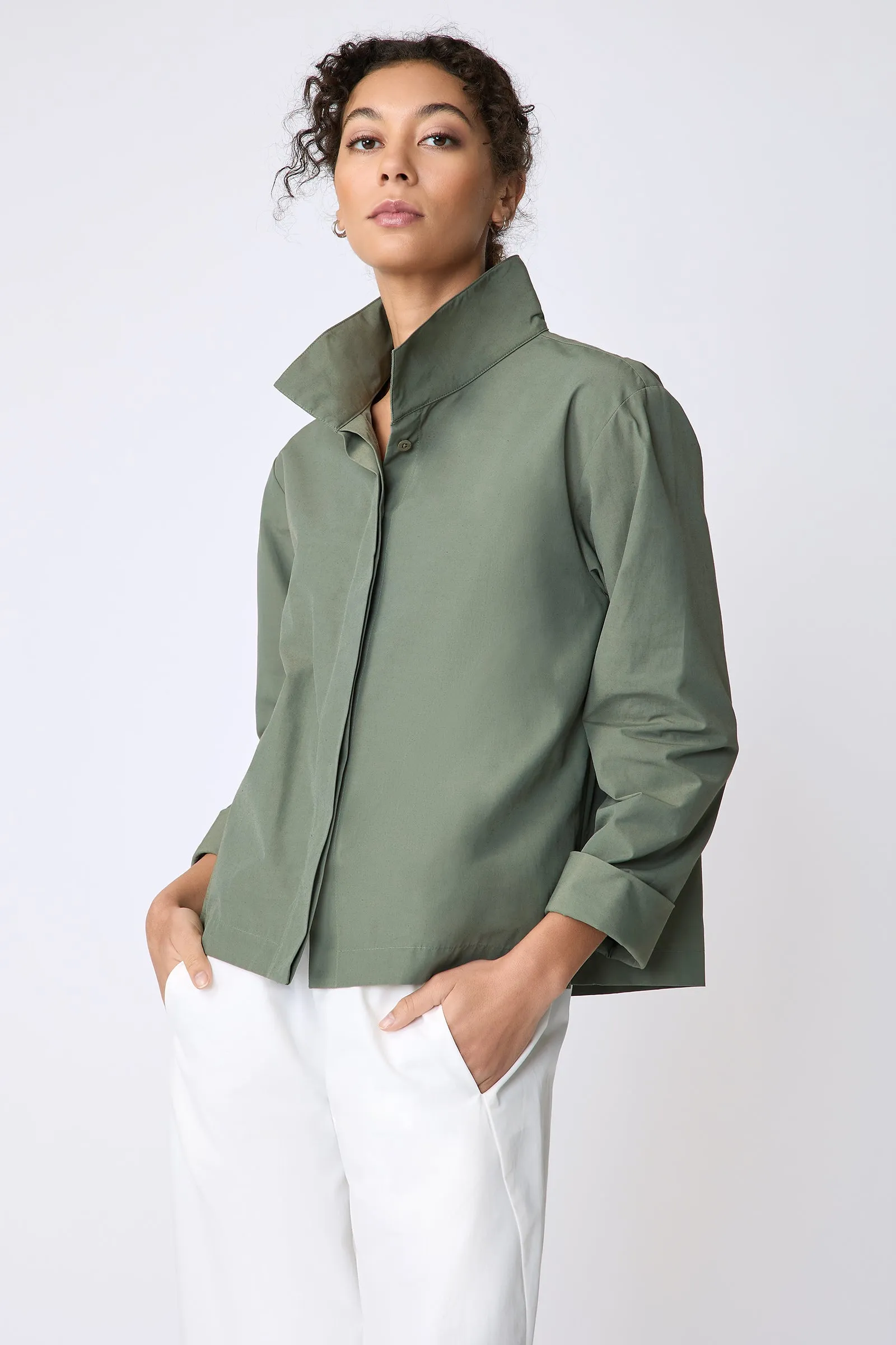Peggy Shirt Jacket - Cactus Broadcloth
