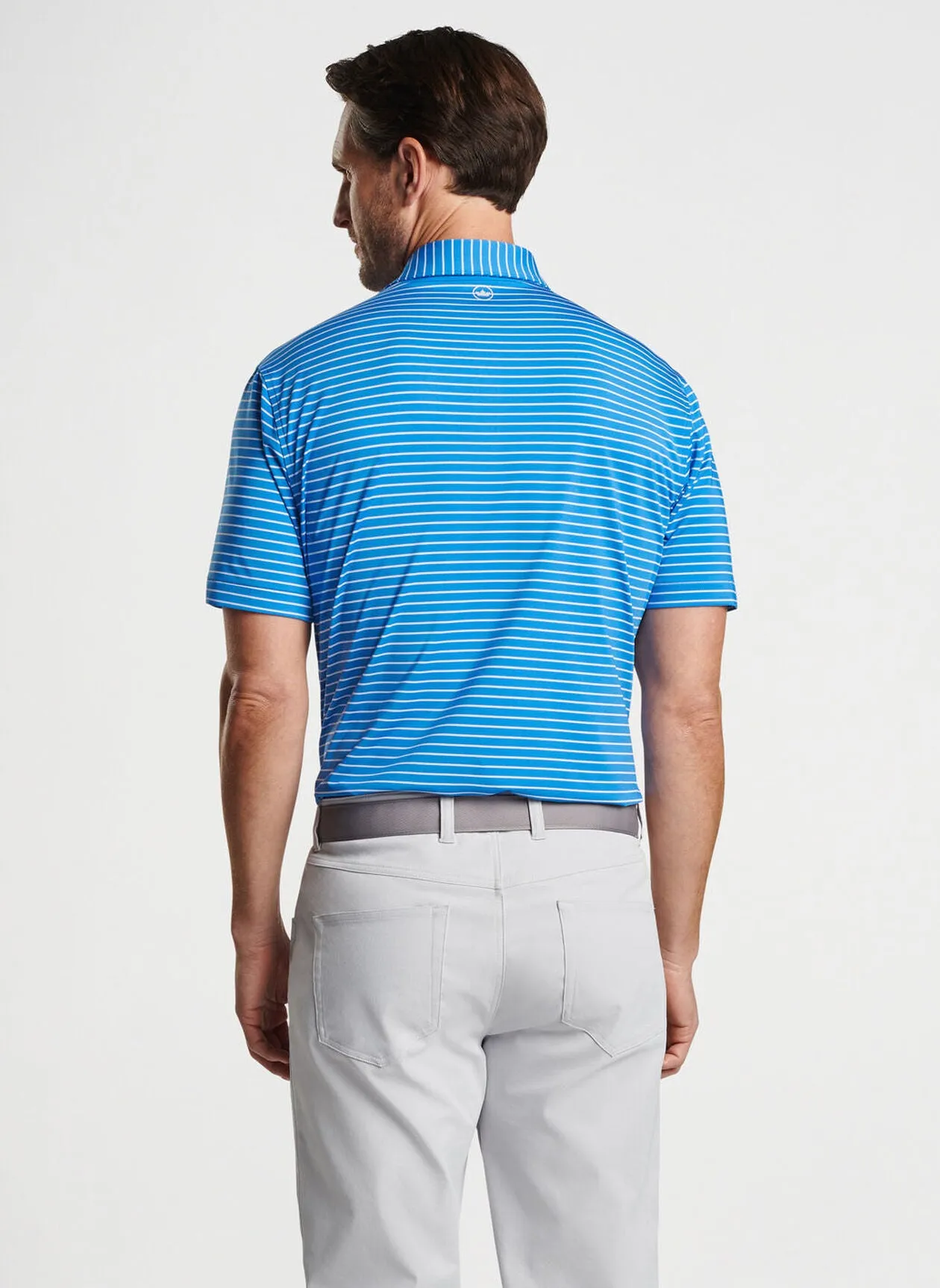 Peter Millar Mens Classic Fit Drum Performance Polo - MAKO BLUE