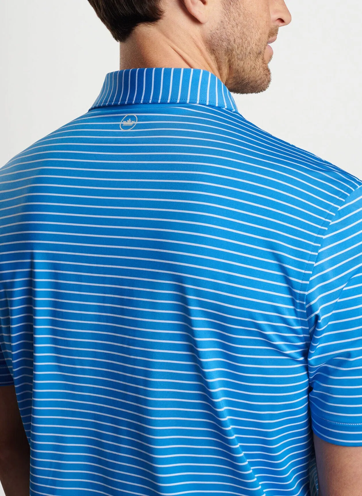 Peter Millar Mens Classic Fit Drum Performance Polo - MAKO BLUE