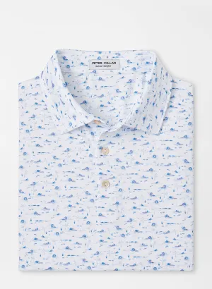 Peter Millar Mens Classic Fit Everglades Performance Jersey Polo - WHITE