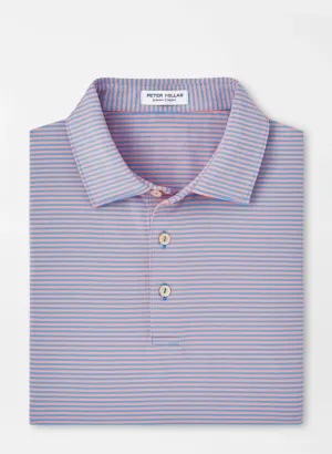 Peter Millar Mens Classic Fit Hales Performance Jersey Polo - Sean Self Collar - LIBERTY BLUE
