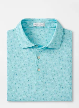 Peter Millar Mens Classic Fit Show Me The Way Performance Jersey Polo - CABANA BLUE