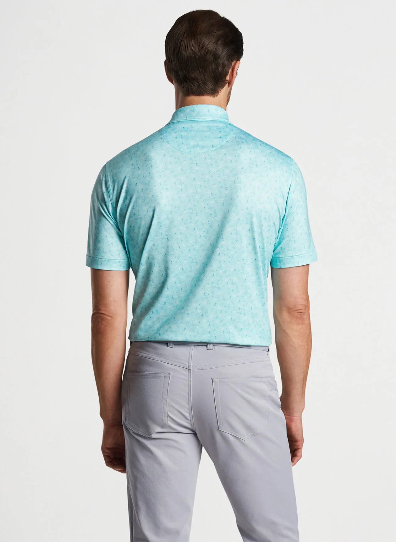 Peter Millar Mens Classic Fit Show Me The Way Performance Jersey Polo - CABANA BLUE