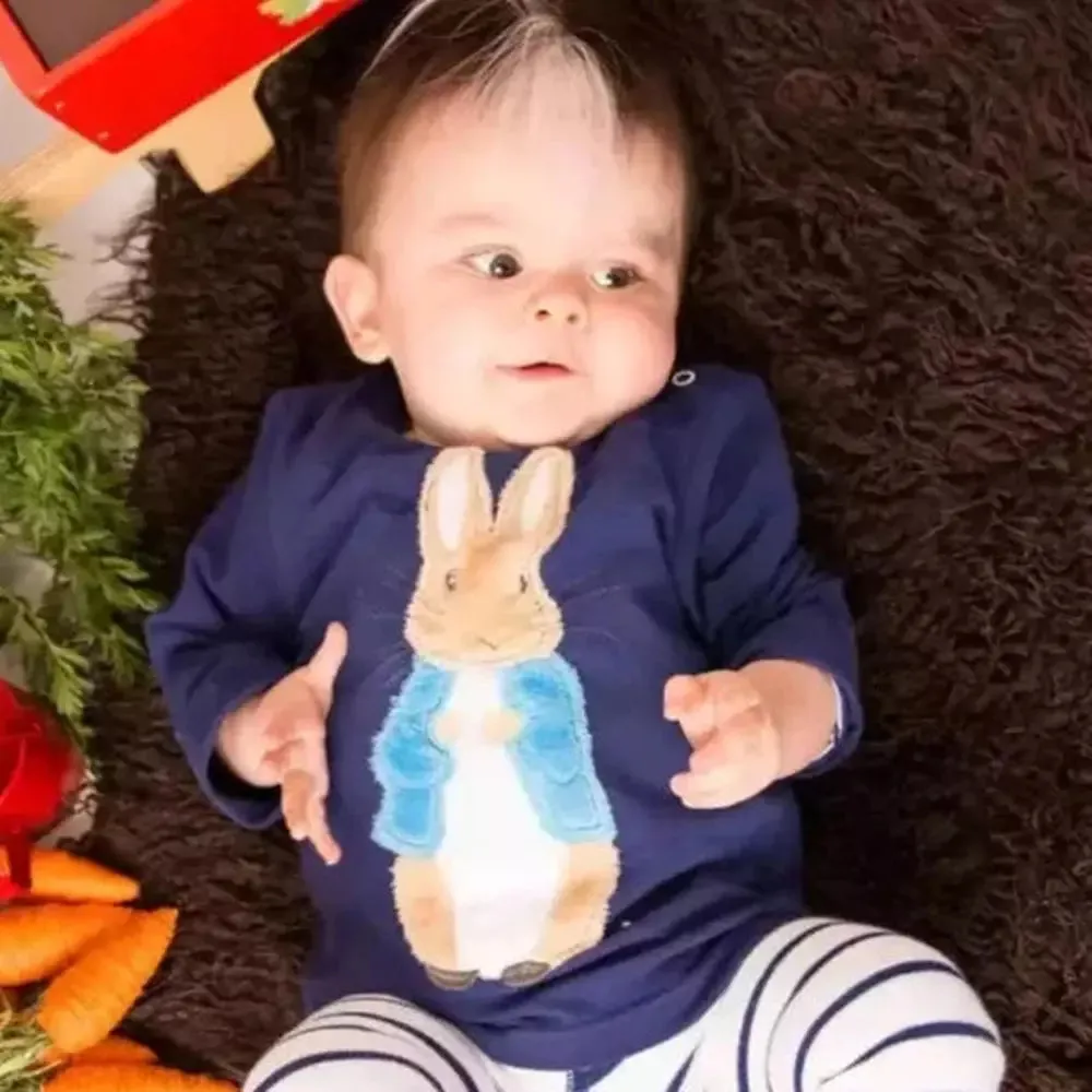 Peter Rabbit Navy Applique Top