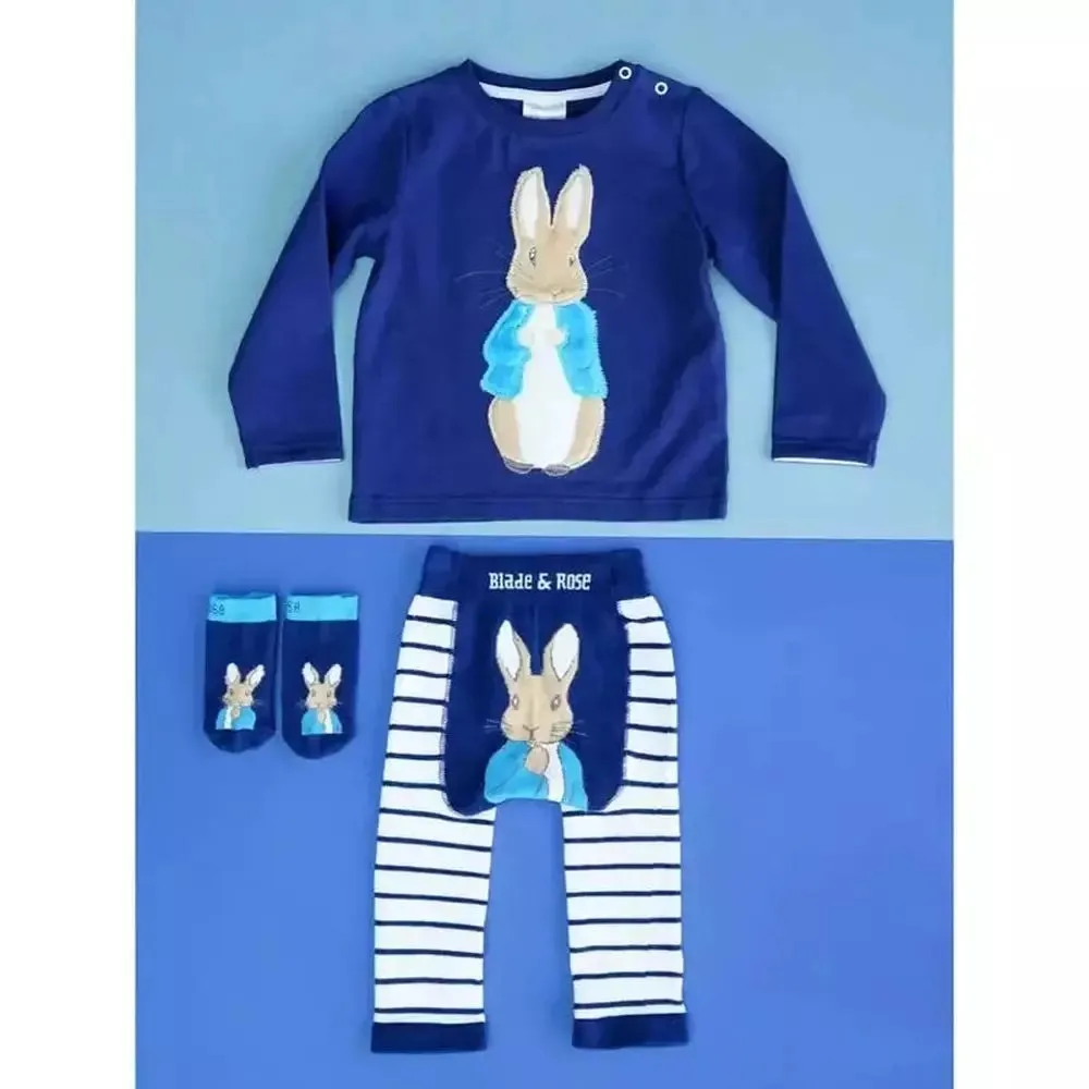 Peter Rabbit Navy Applique Top