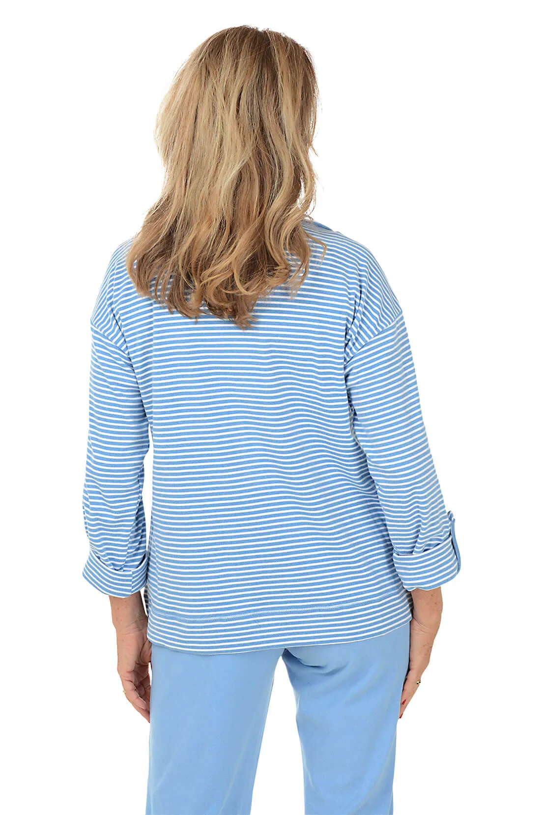 Petite Casual Luxe Striped Snap-Front Jacket
