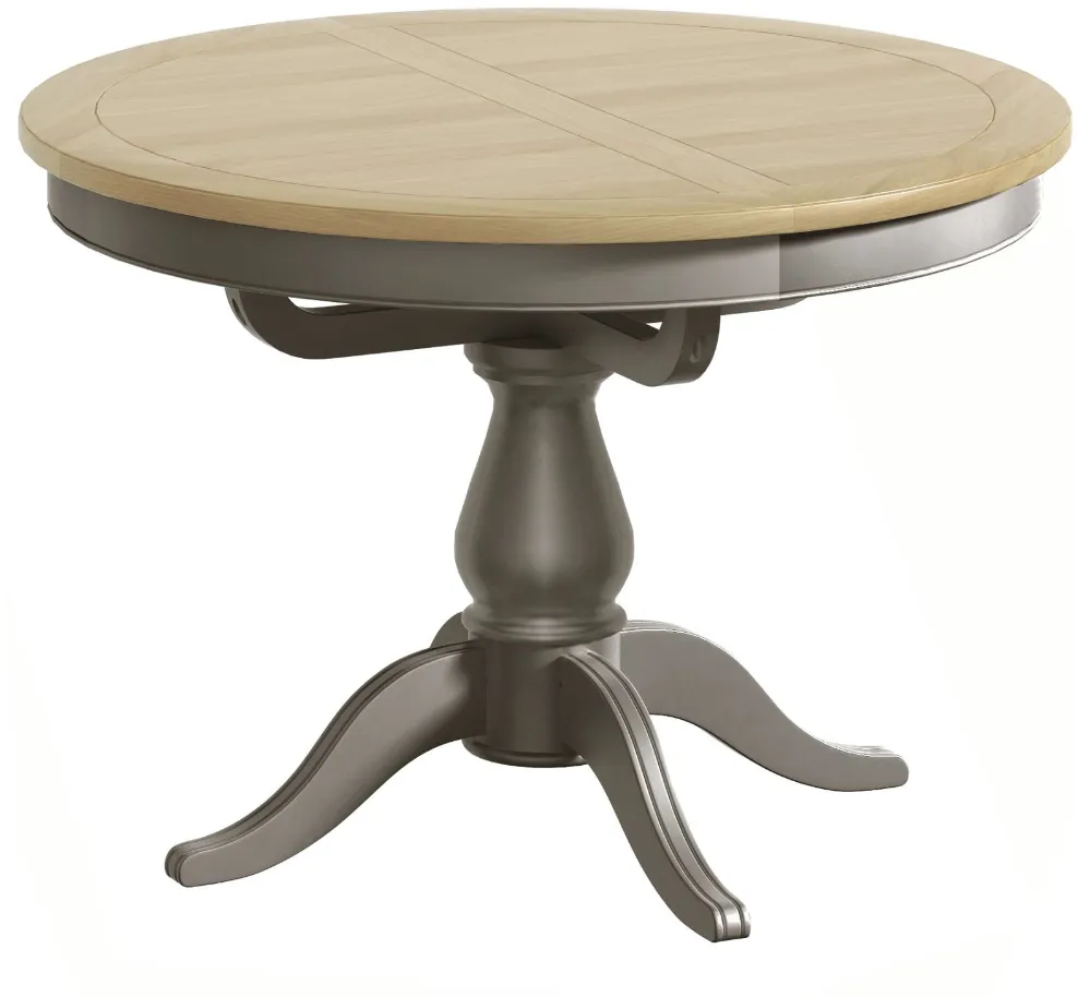 Pewter Oak Round Extending Table