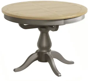 Pewter Oak Round Extending Table