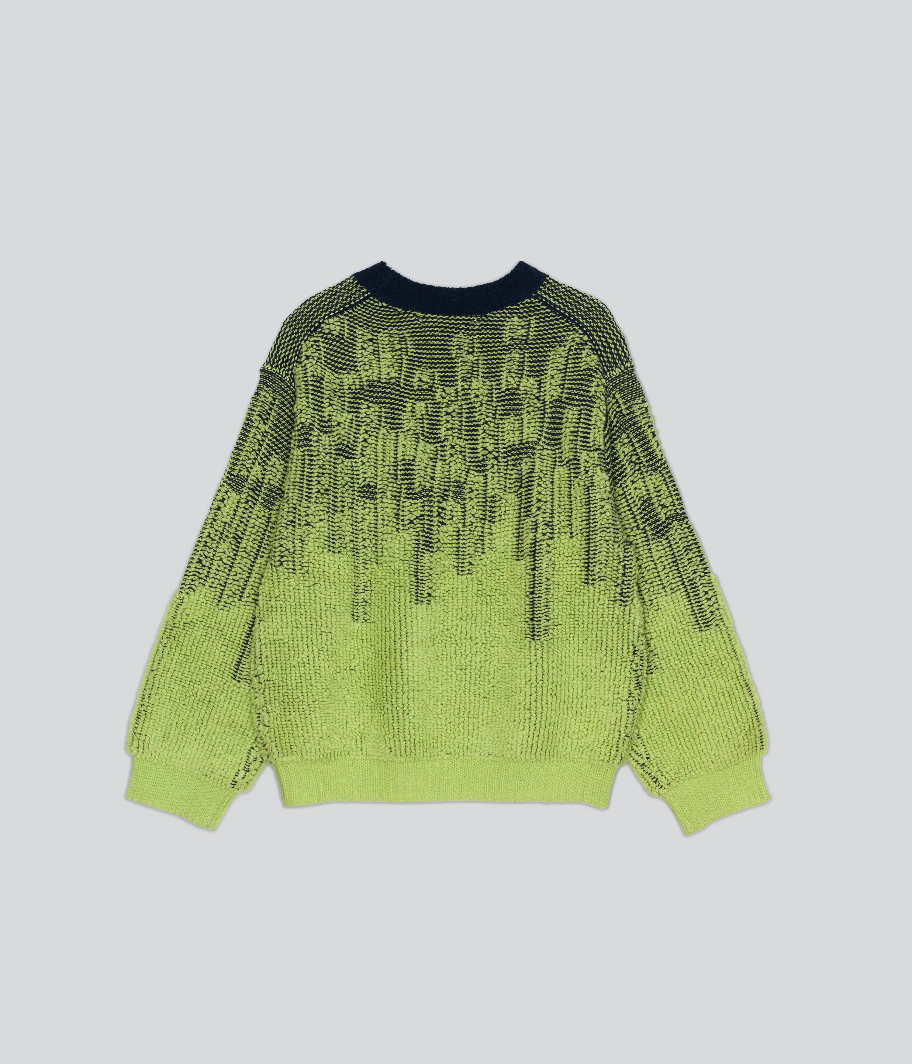 Pile Jacquard Sweater in Wasabi x Navy