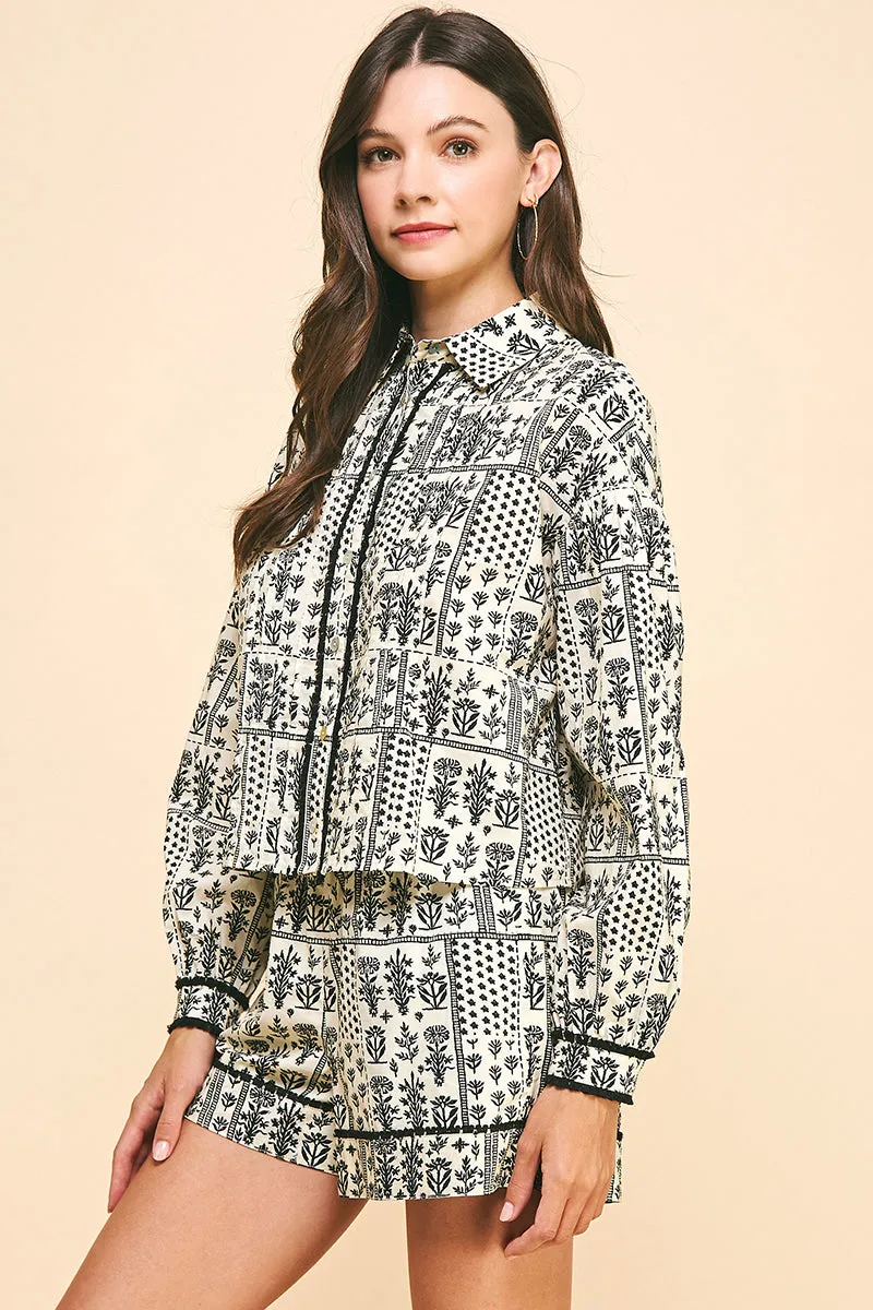 Pinch PRINTED BUTTON DOWN TOP