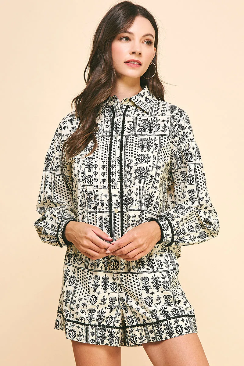 Pinch PRINTED BUTTON DOWN TOP