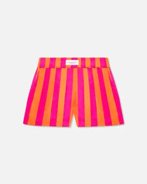 Pink & Orange Stripes Shorts