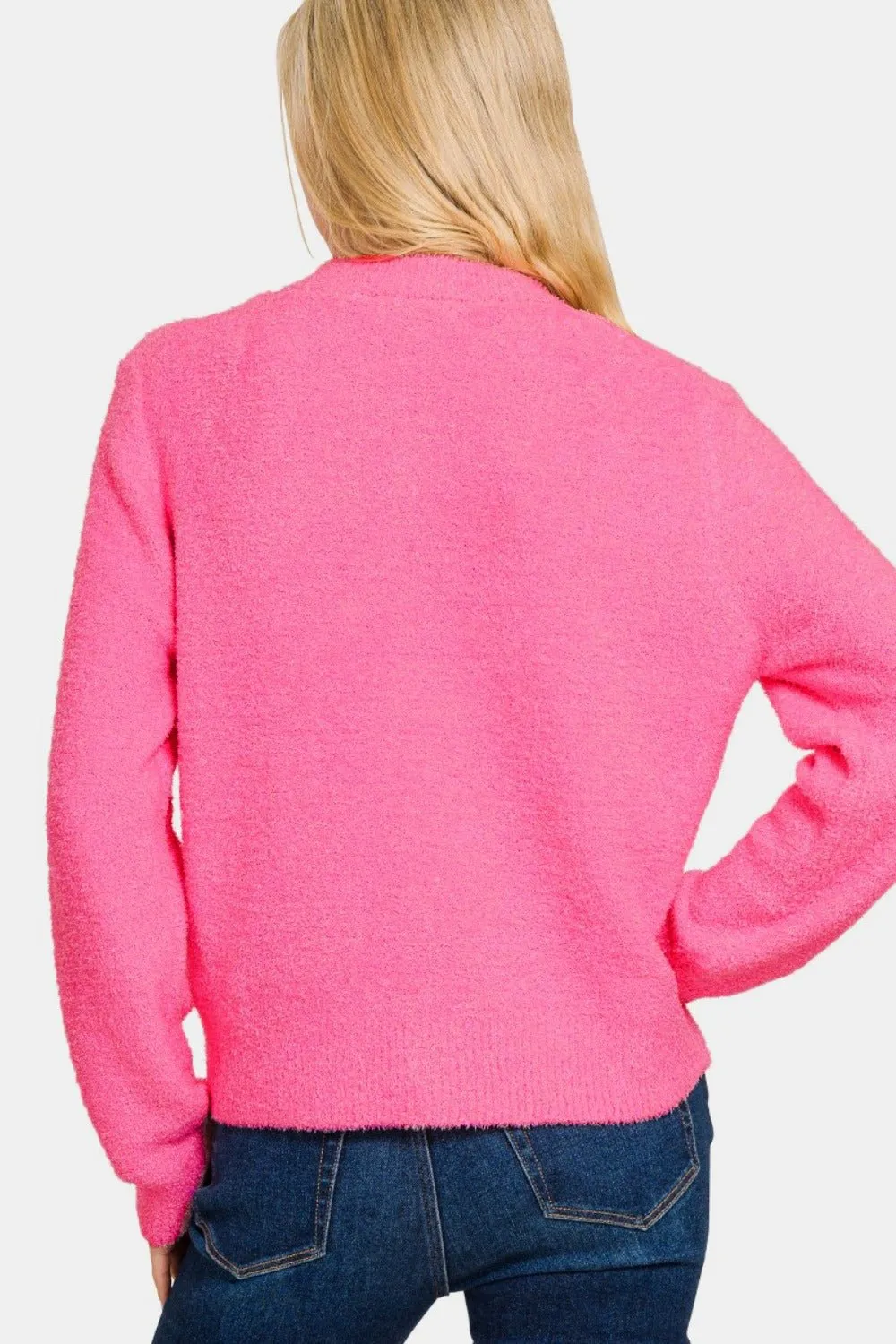Pink Button Down Cardigan