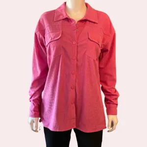 Pink Corduroy Shacket