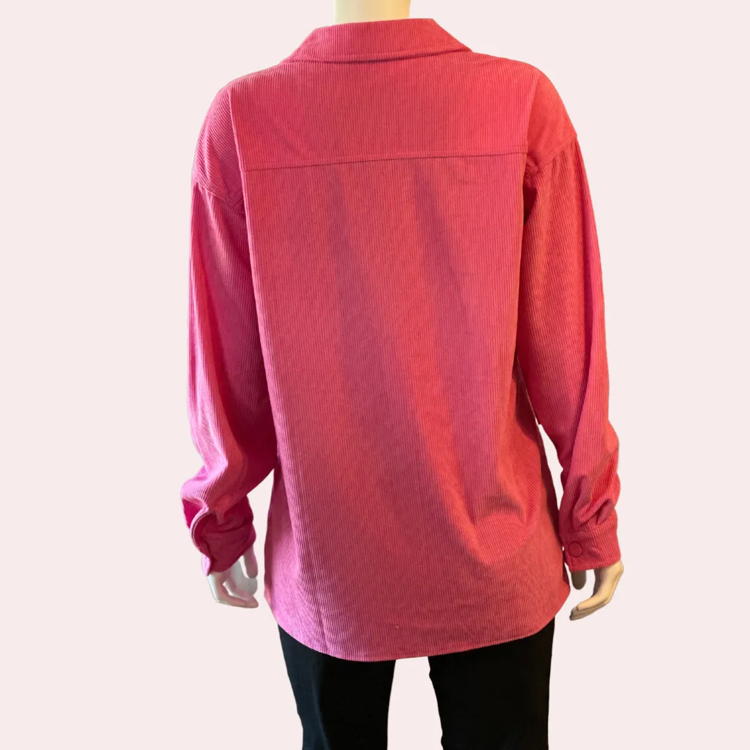 Pink Corduroy Shacket