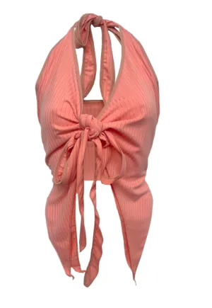 PINK RIBBED MULTI-WAY TOP