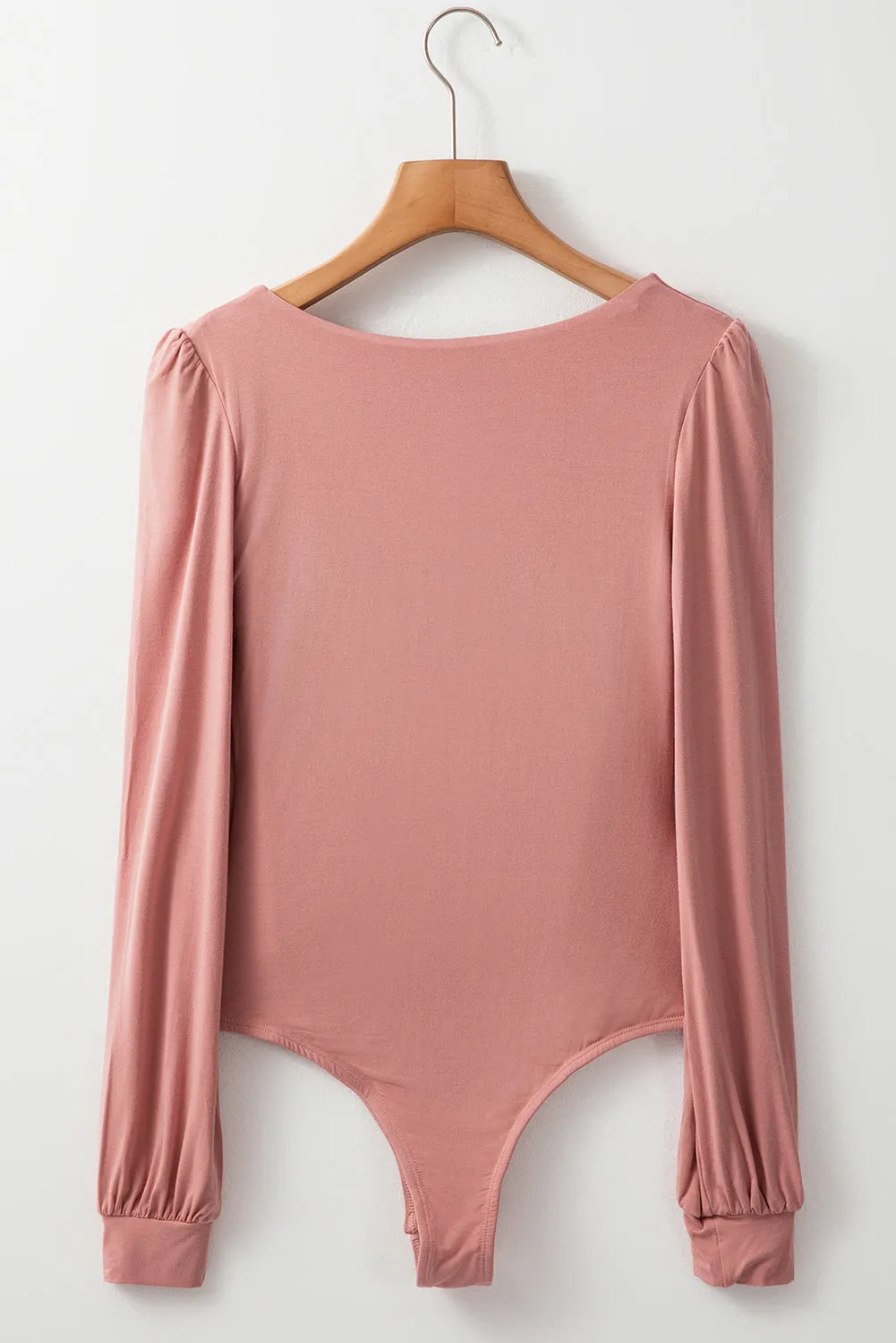 Plain V neck Long Sleeve Bodysuit