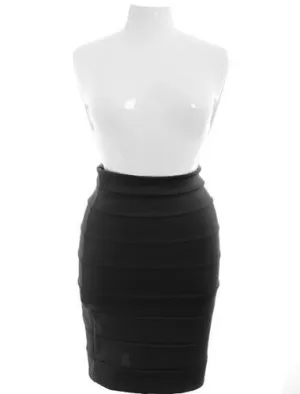 Plus Size Classic French Layered Black Skirt