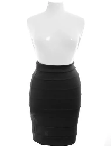 Plus Size Classic French Layered Black Skirt