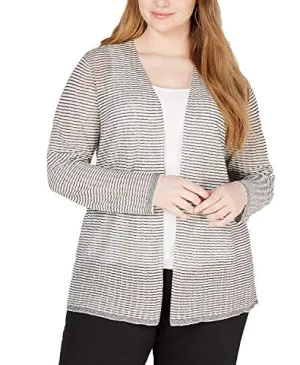 Plus Size Organic Linen Sheer Cardigan