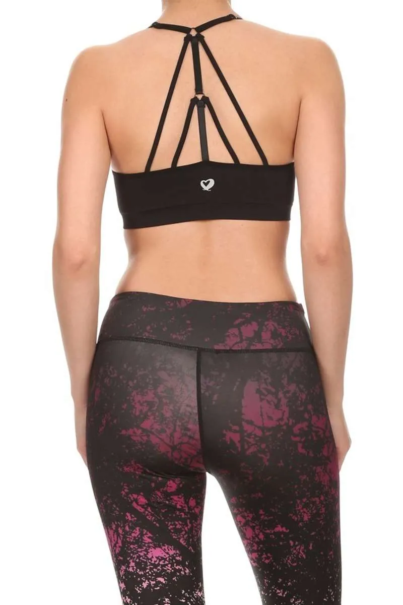 Poised & Perfect - Strappy Racerback Sports Bra Black