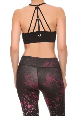 Poised & Perfect - Strappy Racerback Sports Bra Black