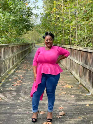 Pretty in Pink Peplum Top