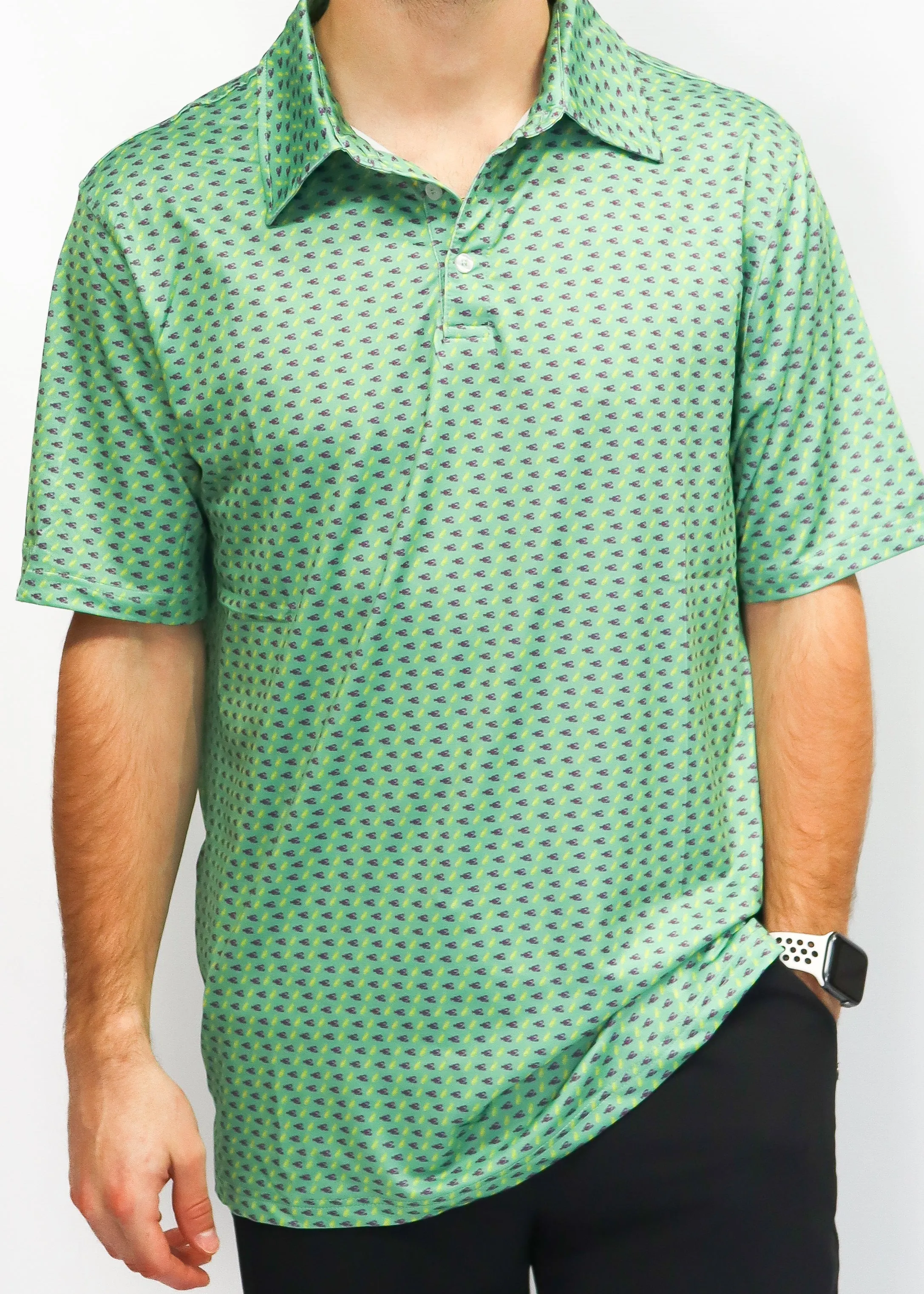Properly Tied Men's Inlet Polo - Mardi Craw Green