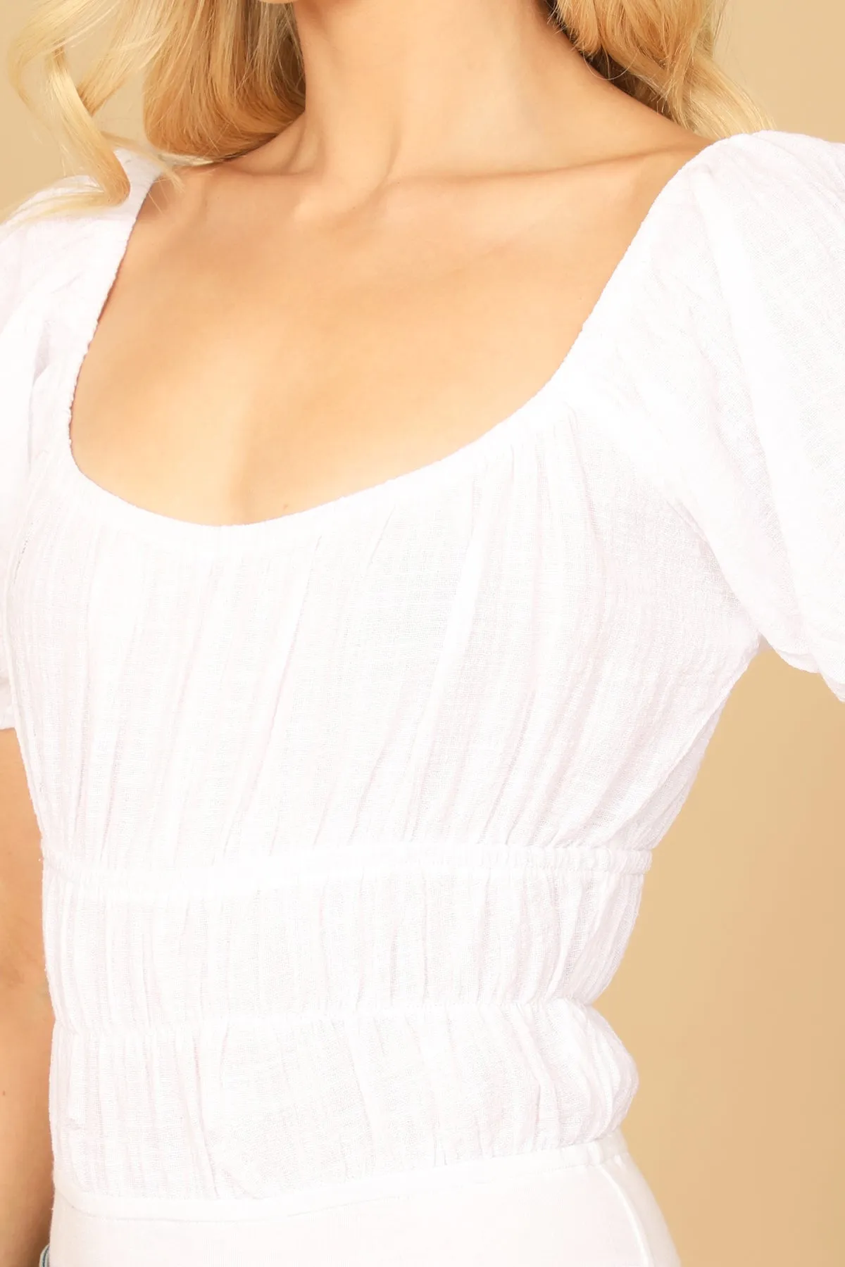 PUFF SLEEVE PLEATED BODYSUIT