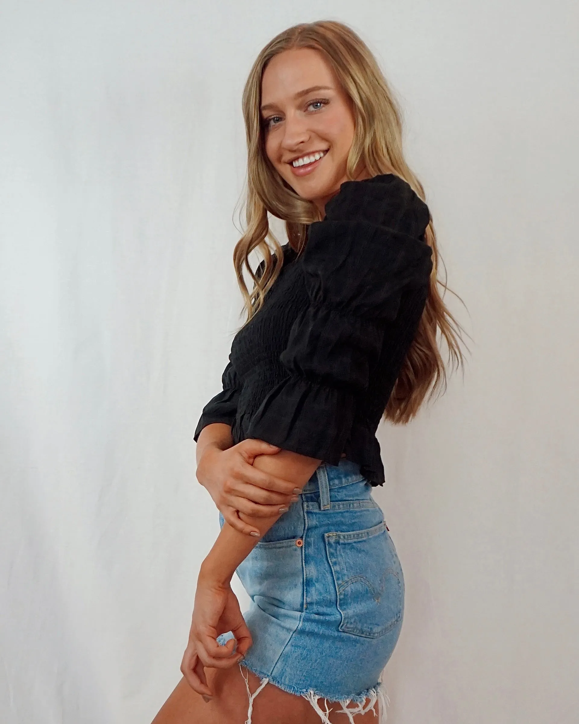 Puff Sleeve Top - Black