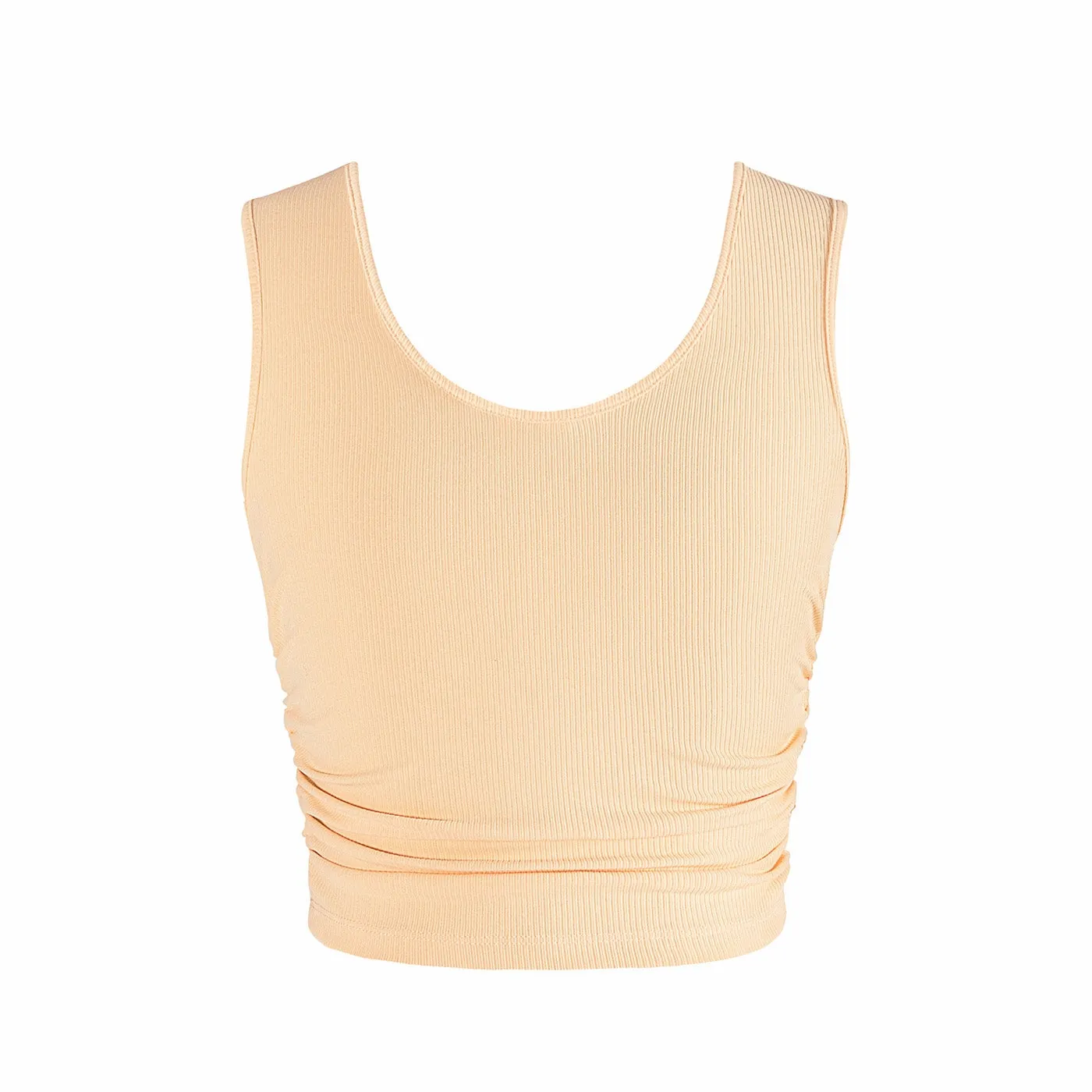 Pulse Collection Madison Gather Crop Singlet - Orange Sherbet