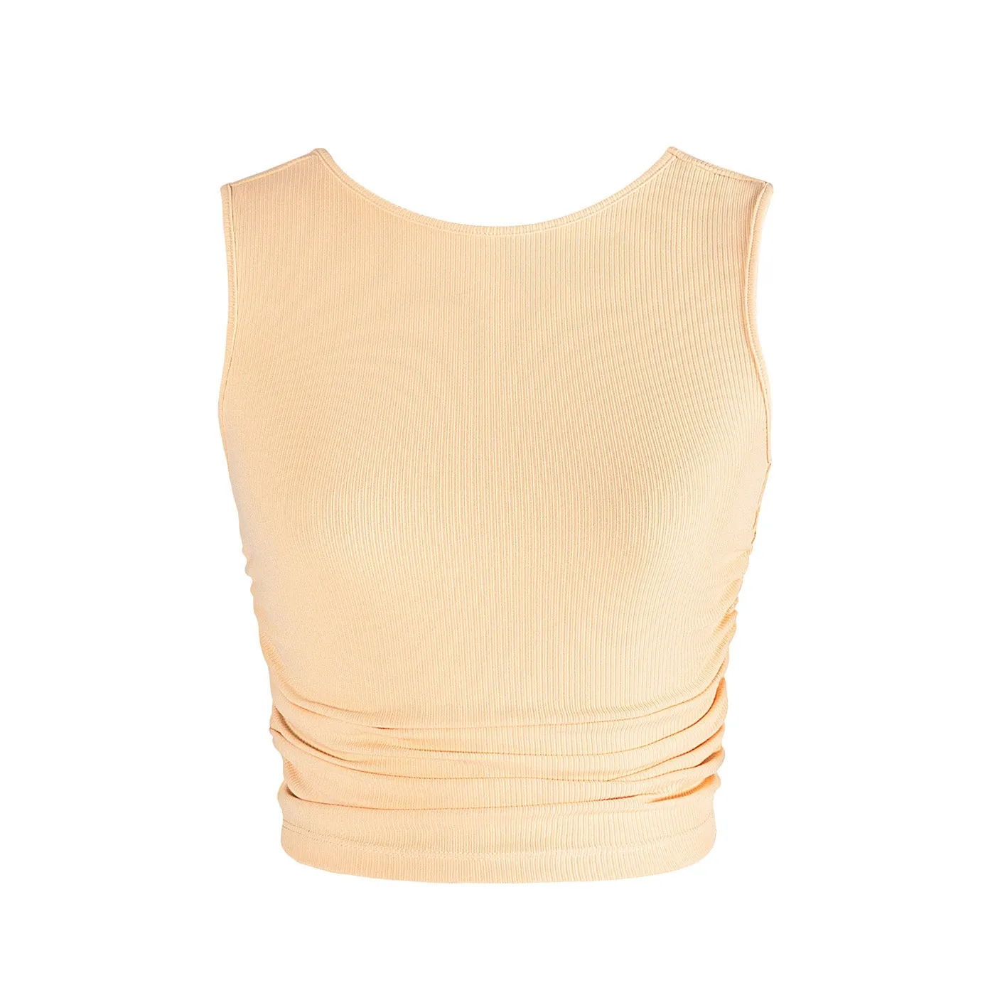 Pulse Collection Madison Gather Crop Singlet - Orange Sherbet