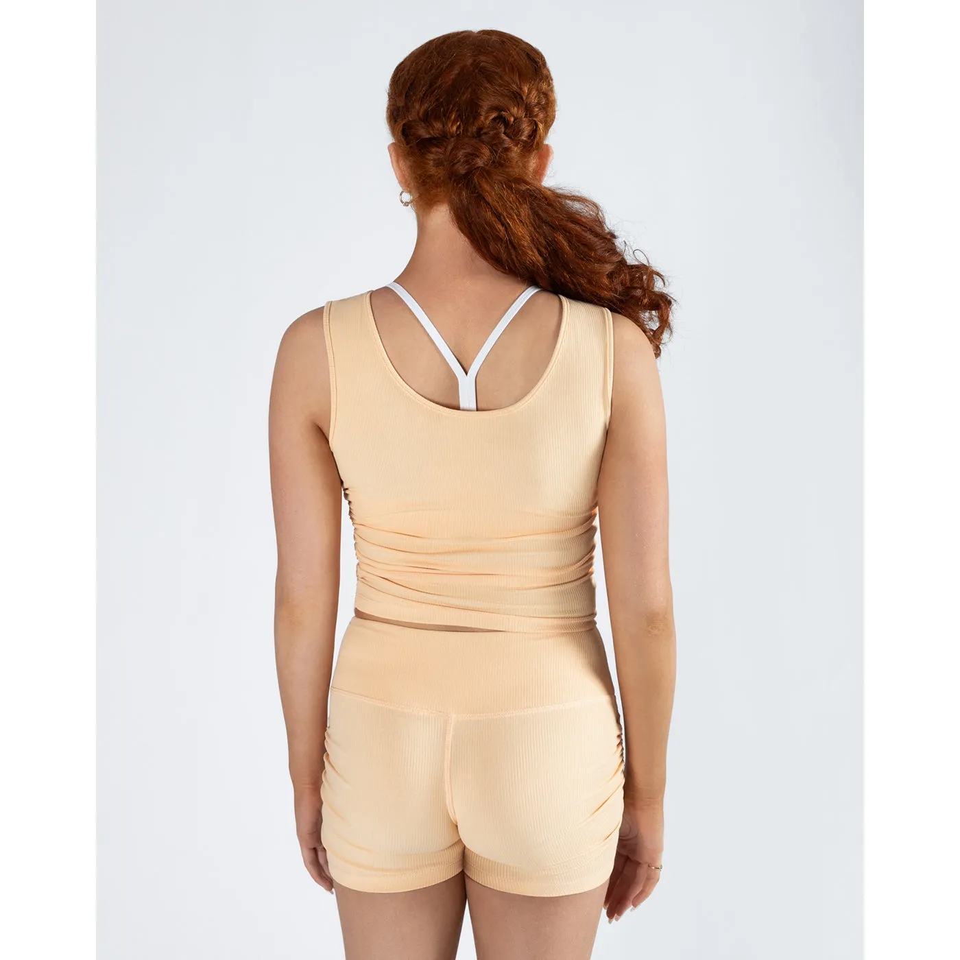 Pulse Collection Madison Gather Crop Singlet - Orange Sherbet