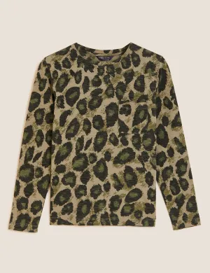 Pure Cotton Animal Print Tops