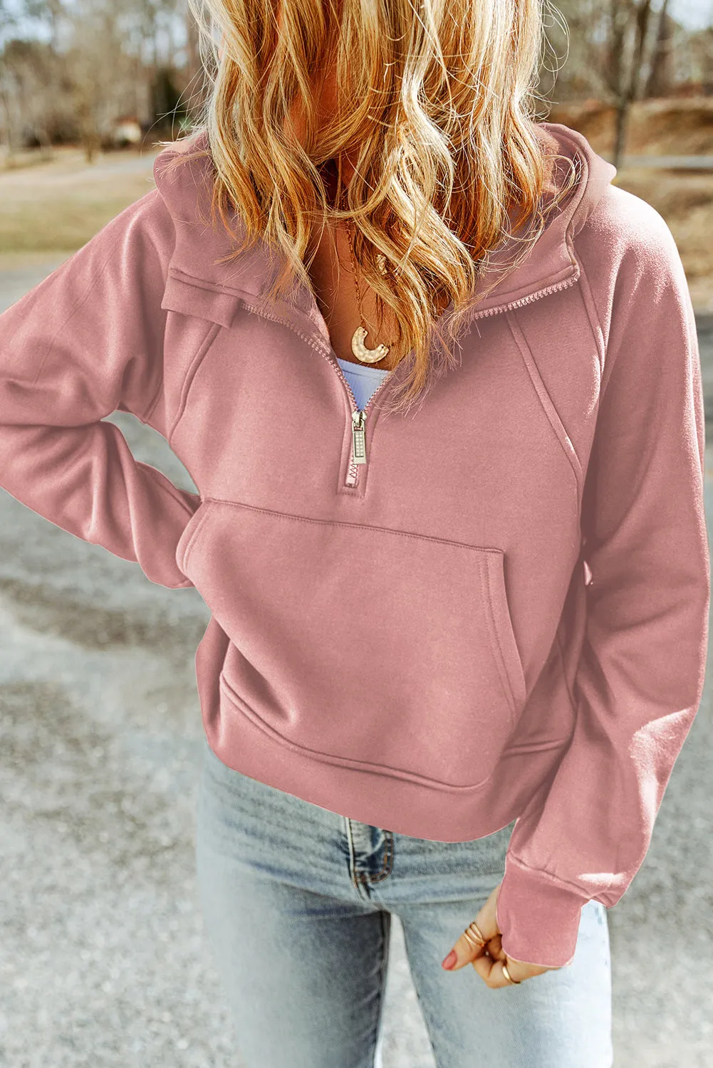 Quarter Zip Kangaroo Hoodie