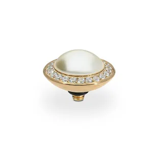 Qudo Tondo Deluxe 13mm Gold Topper - Cream Pearl