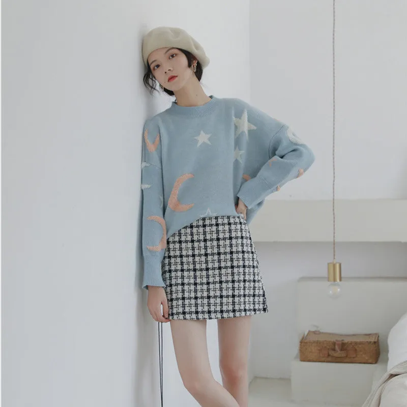 "CHIC MOON STAR PASTEL" SWEATER K122805